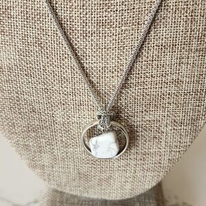 Artisan Stainless White Howlite Round Handmade 16" - 19" Necklace Original 🪴